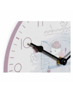 Horloge Murale DKD Home Decor Bleu Rose Bois Métal Plastique Bois MDF Enfant Oiseau 24 x 3 x 24 cm (2 Unités) 2