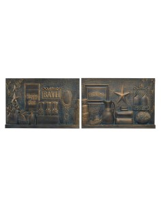 Décoration murale DKD Home Decor Cuivre 60 x 4 x 40 cm (2 Unités) (2 pcs)