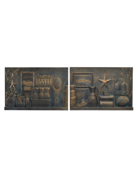 Décoration murale DKD Home Decor Cuivre 60 x 4 x 40 cm (2 Unités) (2 pcs)