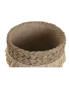 Set de pots de fleurs Home ESPRIT Marron Raphia Ciment Tropical 23 x 22 x 25 cm 2