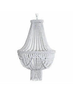 Suspension DKD Home Decor Blanc Métal Bois MDF 40 W 220 V 50 x 50 x 128 cm