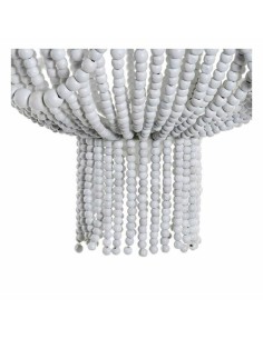 Suspension DKD Home Decor Blanc Métal Bois MDF 40 W 220 V 50 x 50 x 128 cm 2