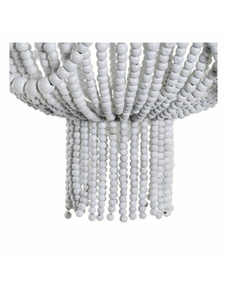 Suspension DKD Home Decor Blanc Métal Bois MDF 40 W 220 V 50 x 50 x 128 cm