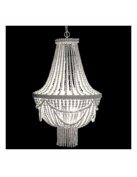 Suspension DKD Home Decor Blanc Métal Bois MDF 40 W 220 V 50 x 50 x 128 cm