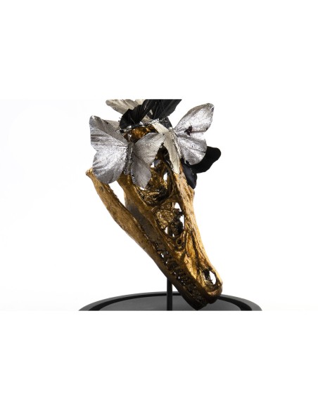 Figurine Décorative DKD Home Decor Noir Doré Papillons 17 x 17 x 26 cm