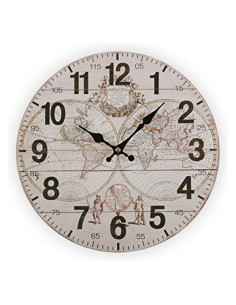 Horloge Murale Versa World Bois (28 x 28 x 9 cm)