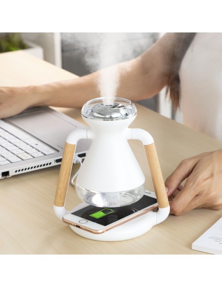 Humidificateur Diffuseur d'Arômes et Chargeur Sans Fil 3 en 1 Misvolt InnovaGoods