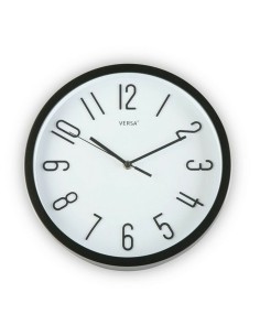 Horloge Murale Versa Noir Plastique Fusion 4,6 x 30 x 30 cm (Ø 30 cm)