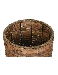 Set de pots de fleurs Home ESPRIT Marron Métal Rotin Tropical 31 x 31 x 27 cm 2