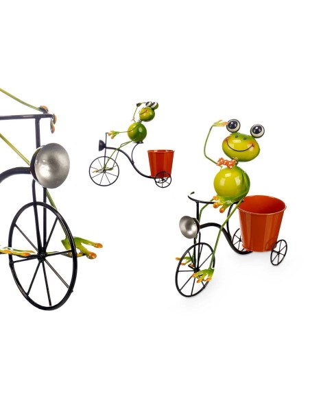 Cache-pot Ibergarden 324-26939A Jaune Rouge Vert Métal Bicyclette Grenouille 31,5 x 32 x 17 cm