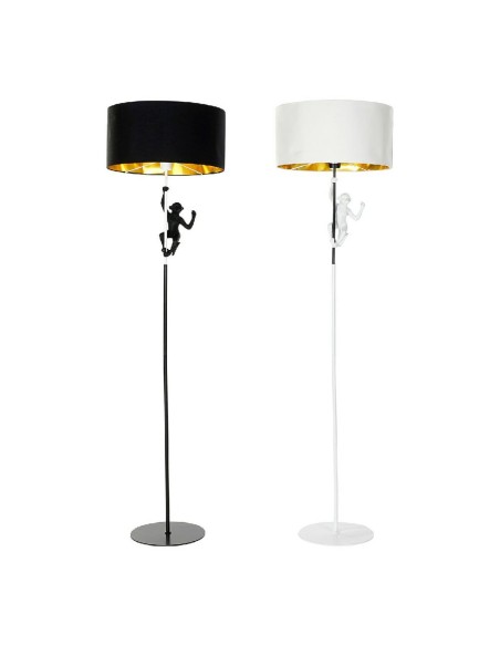 Lampadaire DKD Home Decor 8424001827312 44 x 44 x 166 cm Noir Doré Métal Blanc Résine 220 V 50 W (2 Unités)