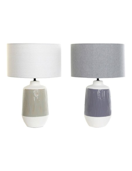 Lampe de bureau DKD Home Decor Polyester Porcelaine 220 V 40 W (2 pcs) (35 x 35 x 53 cm)