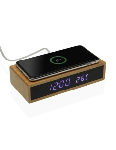 Pendule Réveil Versa Bambou Minimaliste 7,3 x 3,5 x 16 cm