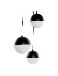Suspension DKD Home Decor Blanc Noir Métal Verre 220 V (40 x 40 x 80 cm)