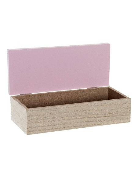 Boîte Décorative DKD Home Decor Naturel Aluminium Bois MDF 22 x 6 x 9 cm (2 Unités) (1 Unité)