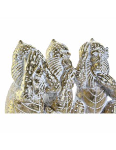 Figurine Décorative DKD Home Decor Doré Résine Tropical Décapé 21 x 11 x 16,2 cm 2