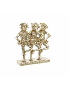Figurine Décorative DKD Home Decor FZ-91957 Gris Doré Résine Rectangulaire Colonial Moderne Singe 23 x 9,5 x 24 cm
