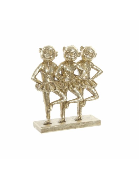 Figurine Décorative DKD Home Decor FZ-91957 Gris Doré Résine Rectangulaire Colonial Moderne Singe 23 x 9,5 x 24 cm