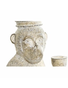 Figurine Décorative DKD Home Decor 16 x 15 x 30 cm Blanc Résine Singe Tropical Décapé 2