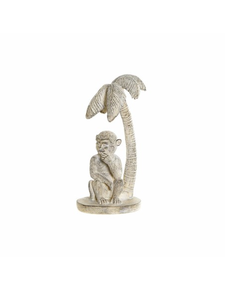 Figurine Décorative DKD Home Decor 8424001749805 15 x 12 x 29 cm Blanc Résine Singe Tropical Décapé