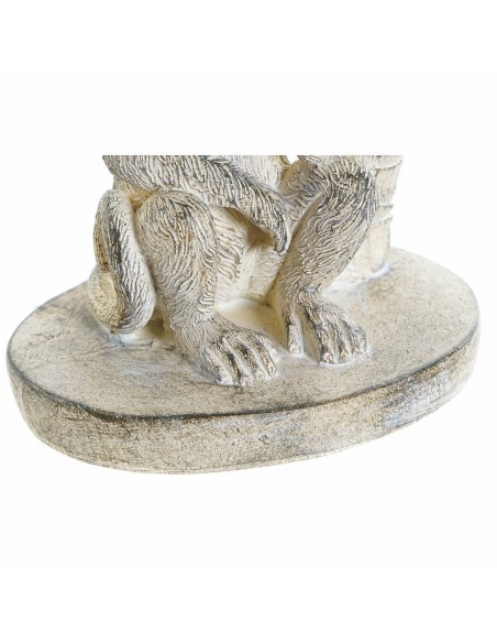Figurine Décorative DKD Home Decor 8424001749805 15 x 12 x 29 cm Blanc Résine Singe Tropical Décapé
