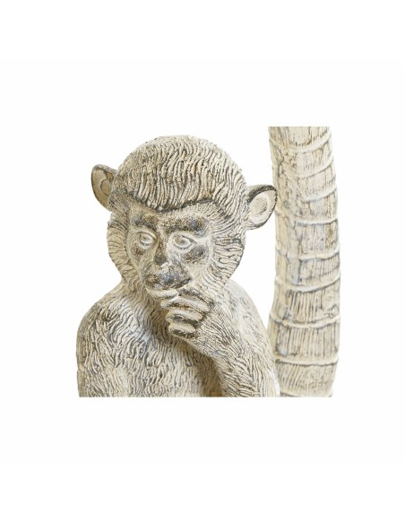 Figurine Décorative DKD Home Decor 8424001749805 15 x 12 x 29 cm Blanc Résine Singe Tropical Décapé