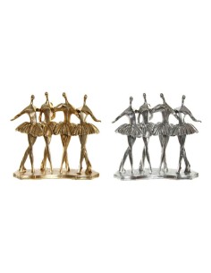 Figurine Décorative DKD Home Decor 33,5 x 14,5 x 32 cm Argenté Doré Résine Danseuse Classique