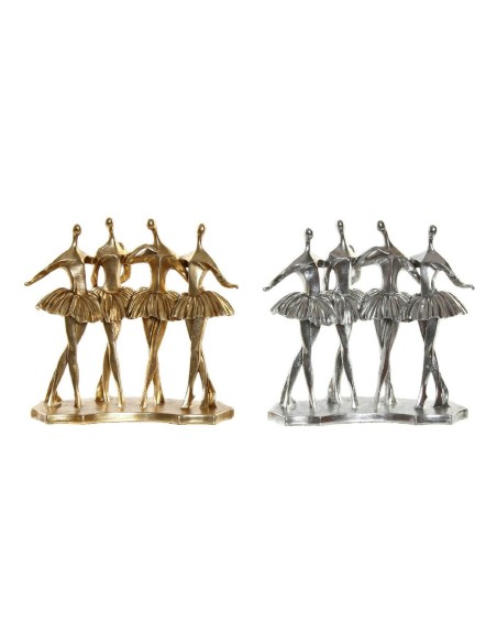 Figurine Décorative DKD Home Decor 33,5 x 14,5 x 32 cm Argenté Doré Résine Danseuse Classique