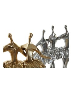 Figurine Décorative DKD Home Decor 33,5 x 14,5 x 32 cm Argenté Doré Résine Danseuse Classique 2