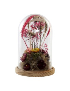 Figurine Décorative DKD Home Decor Verre Fleurs Bois MDF (17 x 17 x 26 cm)