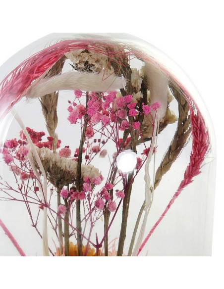 Figurine Décorative DKD Home Decor Verre Fleurs Bois MDF (17 x 17 x 26 cm)