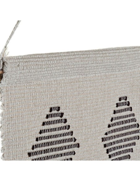 Décoration Suspendue DKD Home Decor Ethnique Noir Crème Géométrique Boho 46 x 1 x 64 cm (2 Unités)