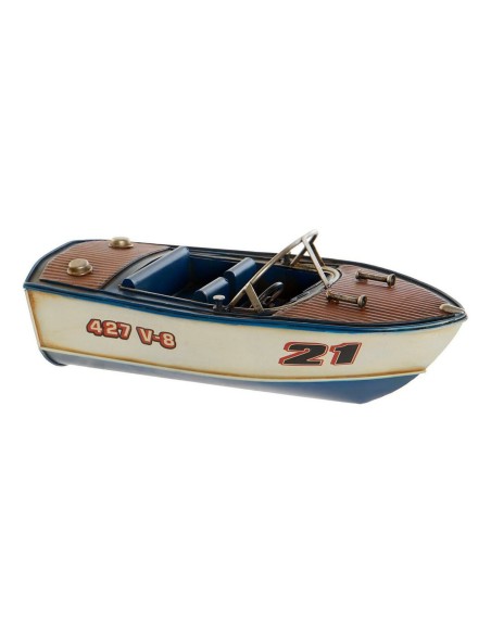 Véhicule DKD Home Decor Décoratif Bateau à moteur Métal (2 pcs) (31.5 x 14 x 13 cm)