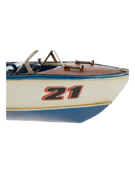 Véhicule DKD Home Decor Décoratif Bateau à moteur Métal (2 pcs) (31.5 x 14 x 13 cm)