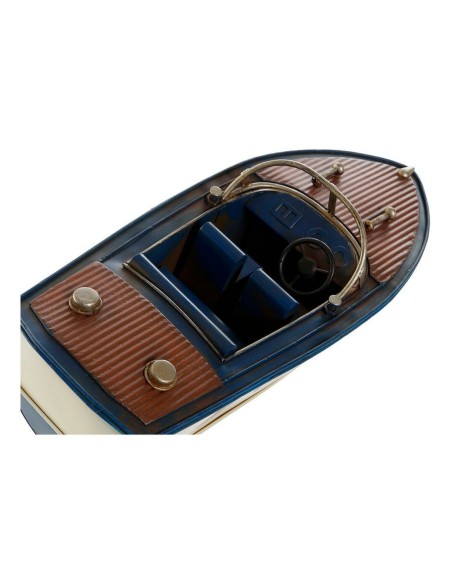 Véhicule DKD Home Decor Décoratif Bateau à moteur Métal (2 pcs) (31.5 x 14 x 13 cm)