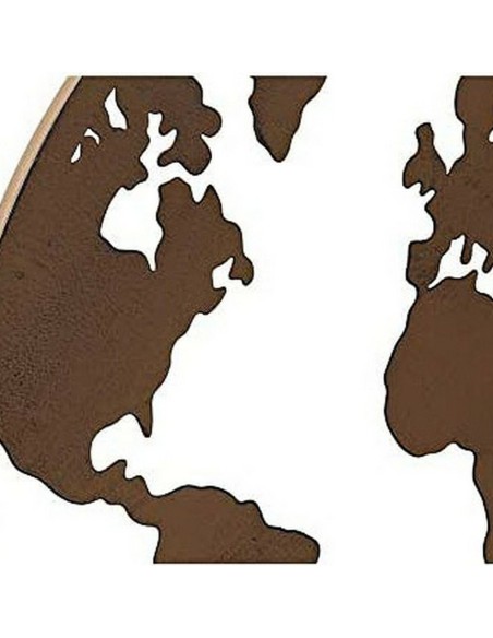 Figurine Décorative DKD Home Decor Mappemonde Noir Cuivre Blanc 40 x 1 x 40 cm (3 Pièces)