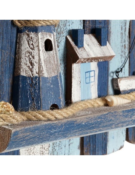 Décoration murale DKD Home Decor Phare méditerranéen Sapin (36.5 x 6.5 x 29.5 cm)