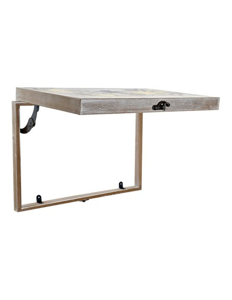 Boîte Décorative DKD Home Decor Noir Doré Bois MDF Palmiers Tropical Compteur (2 Unités)