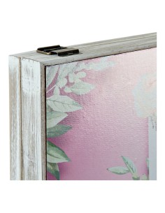 Boîte Décorative DKD Home Decor Rose Lila Bois MDF Tropical Compteur (2 Unités) 2