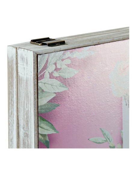 Boîte Décorative DKD Home Decor Rose Lila Bois MDF Tropical Compteur (2 Unités)