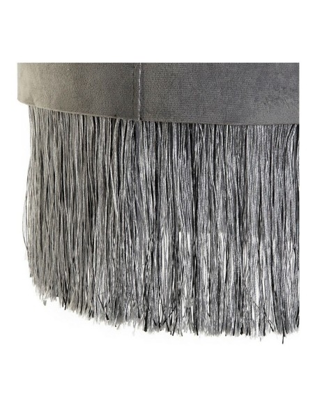 Écran de lampe DKD Home Decor 8424001773930 Gris Bordeaux Métal Velours Frange Sixties 30 x 30 x 29 cm (2 Unités)
