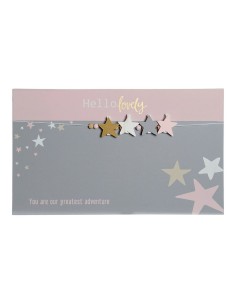 Cadre Photos avec Pinces DKD Home Decor Hello Lovely Bois MDF Etoiles 40 x 1 x 24 cm