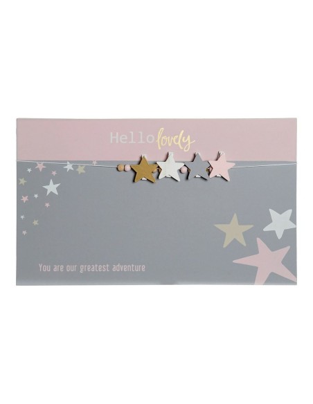 Cadre Photos avec Pinces DKD Home Decor Hello Lovely Bois MDF Etoiles 40 x 1 x 24 cm