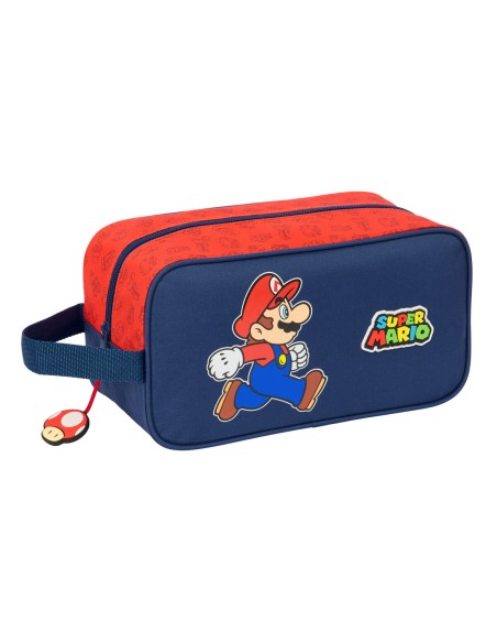 Range-Chaussures de Voyage Super Mario Trick Rouge Bleu foncé 29 x 15 x 14 cm
