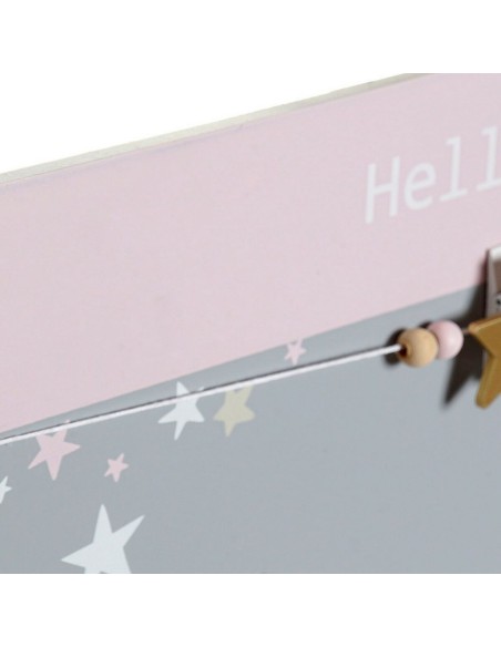 Cadre Photos avec Pinces DKD Home Decor Hello Lovely Bois MDF Etoiles 40 x 1 x 24 cm