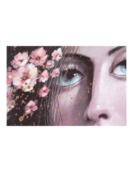 Cadre DKD Home Decor Girl Fleurs 120 x 3 x 80 cm Moderne (2 Unités)
