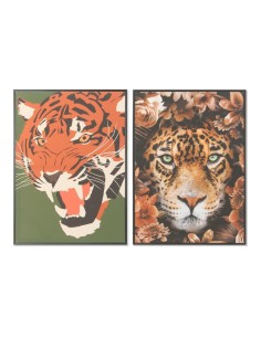 Cadre DKD Home Decor 52 x 2,7 x 72 cm Tigre Moderne (2 Unités)