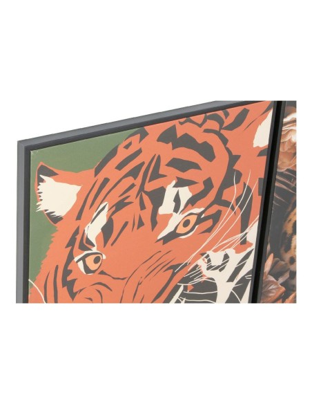 Cadre DKD Home Decor 52 x 2,7 x 72 cm Tigre Moderne (2 Unités)