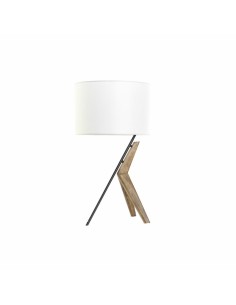 Lampe de bureau DKD Home Decor Noir Métal Marron Blanc Chêne 220 V 50 W 35 x 35 x 54 cm