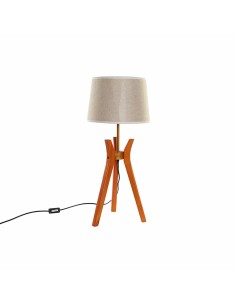 Lampe de bureau DKD Home Decor Marron Beige Polyester Bois 220 V 50 W